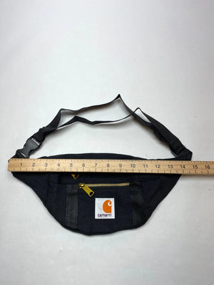 Carhartt Black Canvas Waist Bag with Gold Zipper