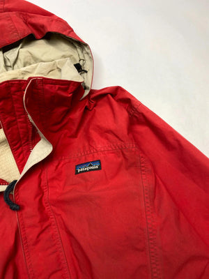 Patagonia Red & Beige Hooded Rain Jacket