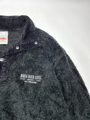Hard Rock Cafe Sherpa Fleece Pullover – Black – XL – Vintage