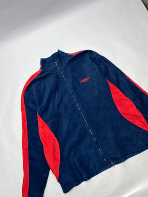 Umbro Men's Navy and Red Fleece Zip-Up Jacket
