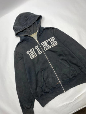 Nike Black Full-Zip Hoodie with Big Letter Logo