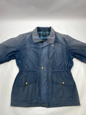 Vintage Lacoste Blue Waxed Jacket with Tartan Lining
