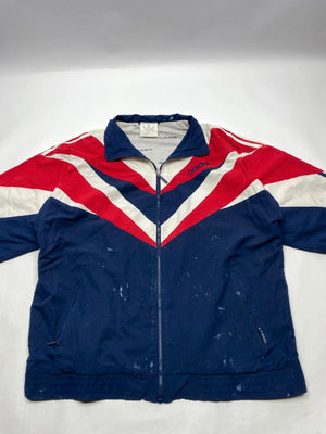 Adidas Vintage 80s/90s Colourblock Track Jacket – Navy/Red/White – Trefoil Logo