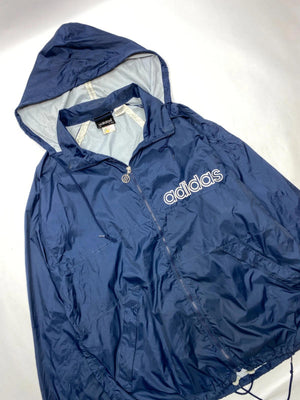 Adidas Vintage Navy Windbreaker Hooded Jacket (Men’s D8 / L)