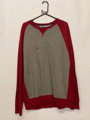 Tommy Hilfiger Red & Grey Raglan Crewneck Sweatshirt