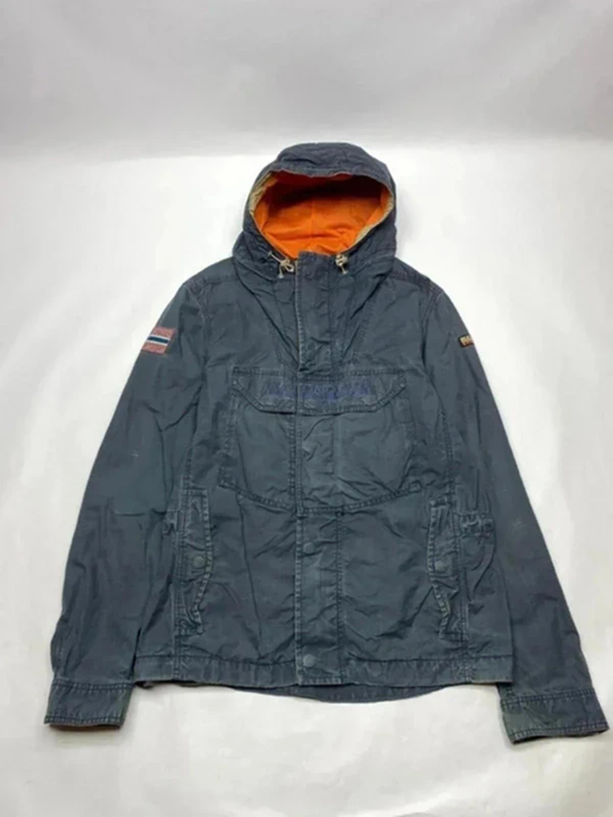 Napapijri Geographic Hooded Jacket Blue Orange Lining