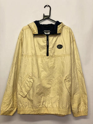 Vintage Lacoste Beige/Navy Half-Zip Hooded Windbreaker