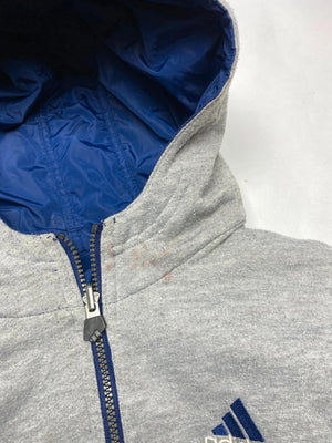 Vintage Adidas Blue Hooded Windbreaker Jacket