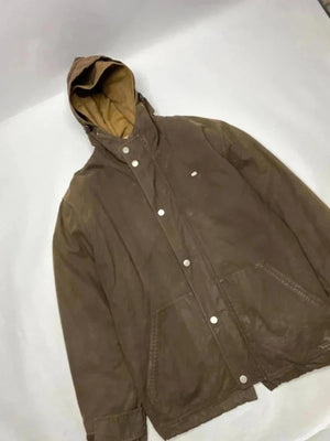 Lacoste Brown Padded Hooded Jacket Vintage Style – Size L