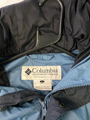 Columbia Sportswear Blue & Black Hooded Windbreaker Jacket