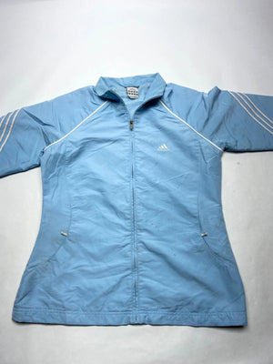 Adidas Light Blue 3-Stripe Women’s Track Jacket – Size L (UK 14)