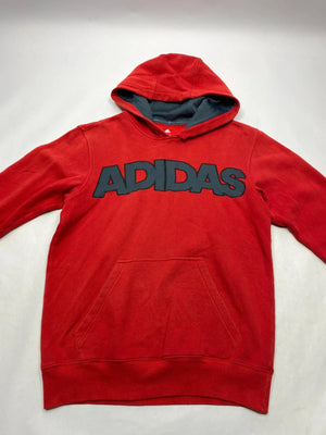 Adidas Red Fleece-Lined Hoodie with Bold Logo