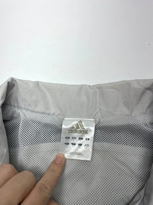 Adidas Light Grey & Black Full-Zip Windbreaker Jacket (Men’s L)
