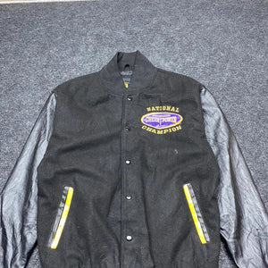 Black Cheer Power Varsity Jacket Men's Small