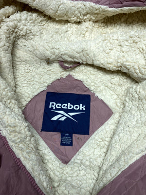 Reebok Mauve Pink Sherpa-Lined Windbreaker Jacket