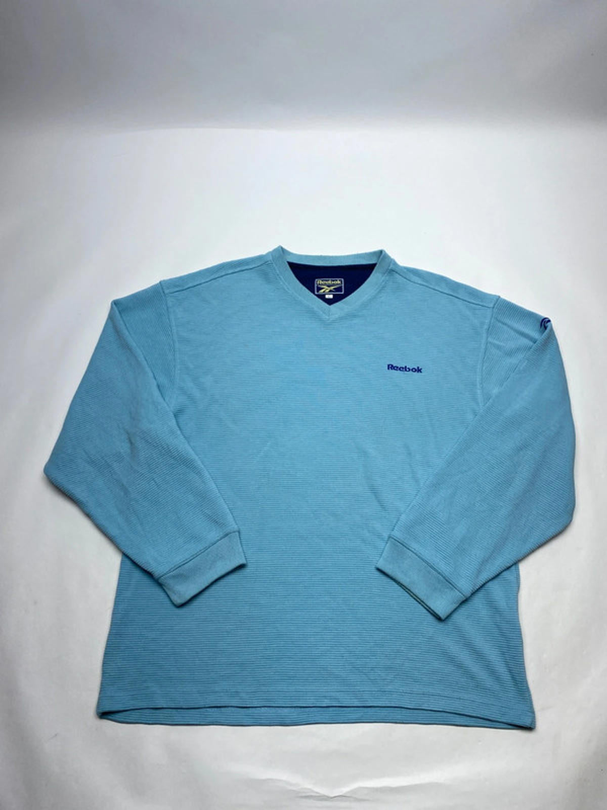 Reebok Vintage Light Blue V-Neck Sweatshirt (Men’s L)