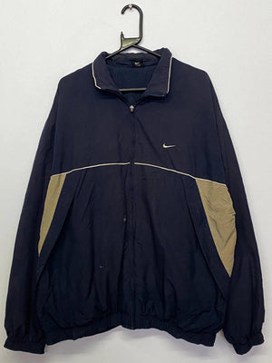 Vintage Nike Windbreaker Jacket Navy/Beige – Size XL