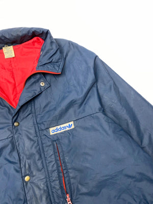 Adidas Vintage Navy and Red Padded Jacket (Men’s L)