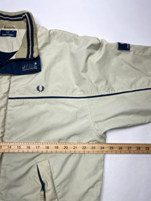 Fred Perry Men's Utility Jacket Cream with Navy Trim
