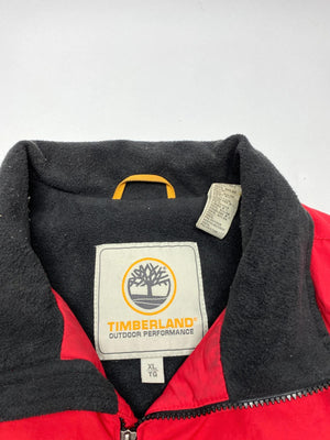 Timberland Men's Red Utility Jacket with Black Collar