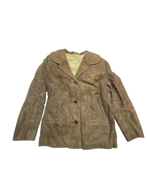 Vintage Brown Leather Jacket Men's Small