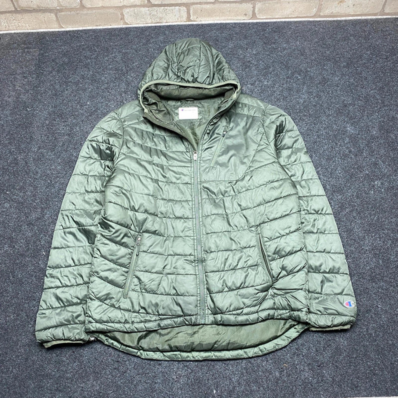 Green Champion Puffer Jacket Men's Large