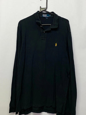 Polo Ralph Lauren Long Sleeve Black Custom Fit Polo Shirt