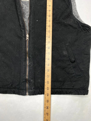 Schott NYC Black Utility Vest – Fleece Lined – Workwear Style