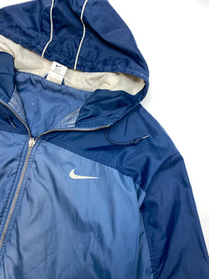 Vintage Nike Navy Blue Hooded Windbreaker Jacket (Men’s L)