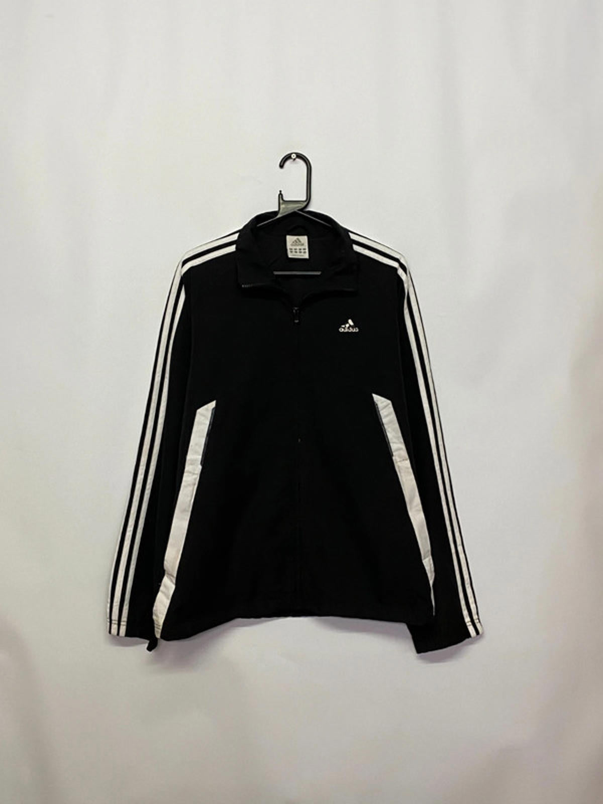Adidas Black & White 3-Stripes Full-Zip Track Jacket