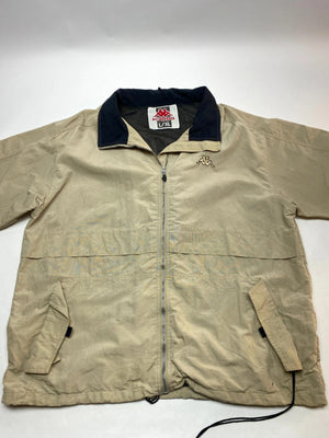 Vintage Kappa Beige Full-Zip Windbreaker Jacket