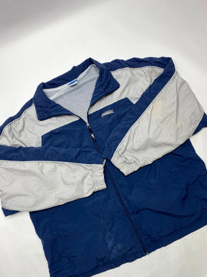 Vintage Reebok Navy & Grey Full-Zip Windbreaker Jacket