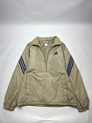 Adidas Vintage Beige 3-Stripes Windbreaker Jacket