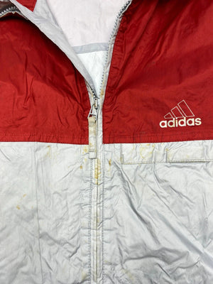 Adidas Red & Grey Windbreaker Jacket – Size L / 40