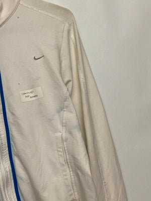 Nike White Full-Zip Track Jacket with Blue Zip
