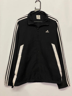 Adidas Black & White 3-Stripes Full-Zip Track Jacket
