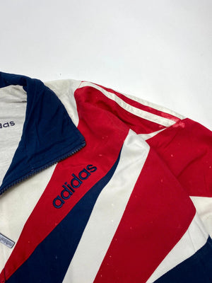 Adidas Vintage 80s/90s Colourblock Track Jacket – Navy/Red/White – Trefoil Logo