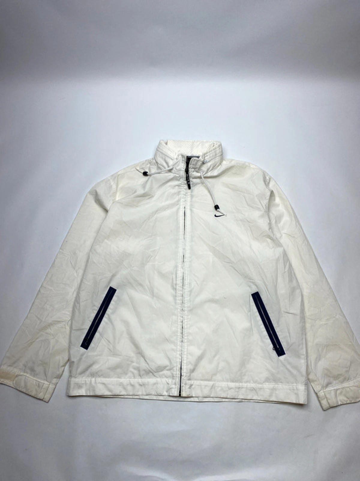 Nike Vintage White Full-Zip Windbreaker Jacket (Men’s L, Made in Thailand)