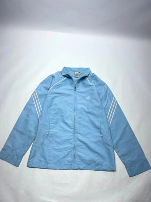 Adidas Light Blue 3-Stripe Women’s Track Jacket – Size L (UK 14)