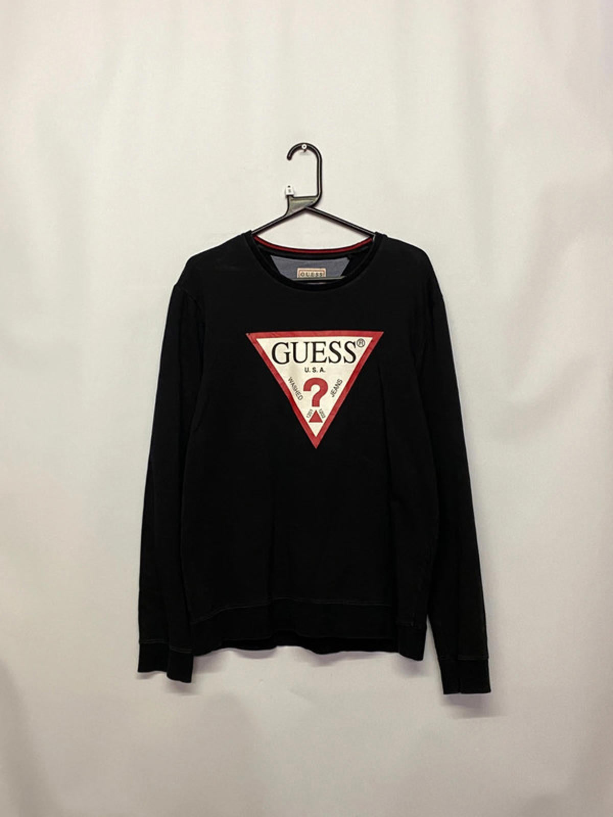 GUESS Los Angeles Black Triangle Logo Sweatshirt Size S