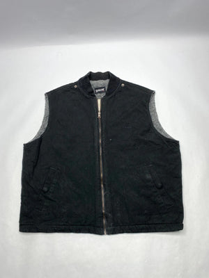 Schott NYC Black Utility Vest – Fleece Lined – Workwear Style