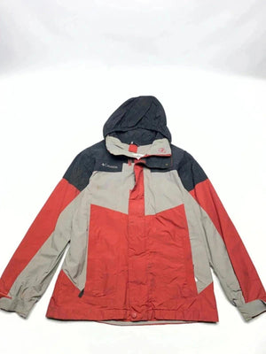Columbia Hooded Waterproof Jacket Red Grey – Youth 14–16