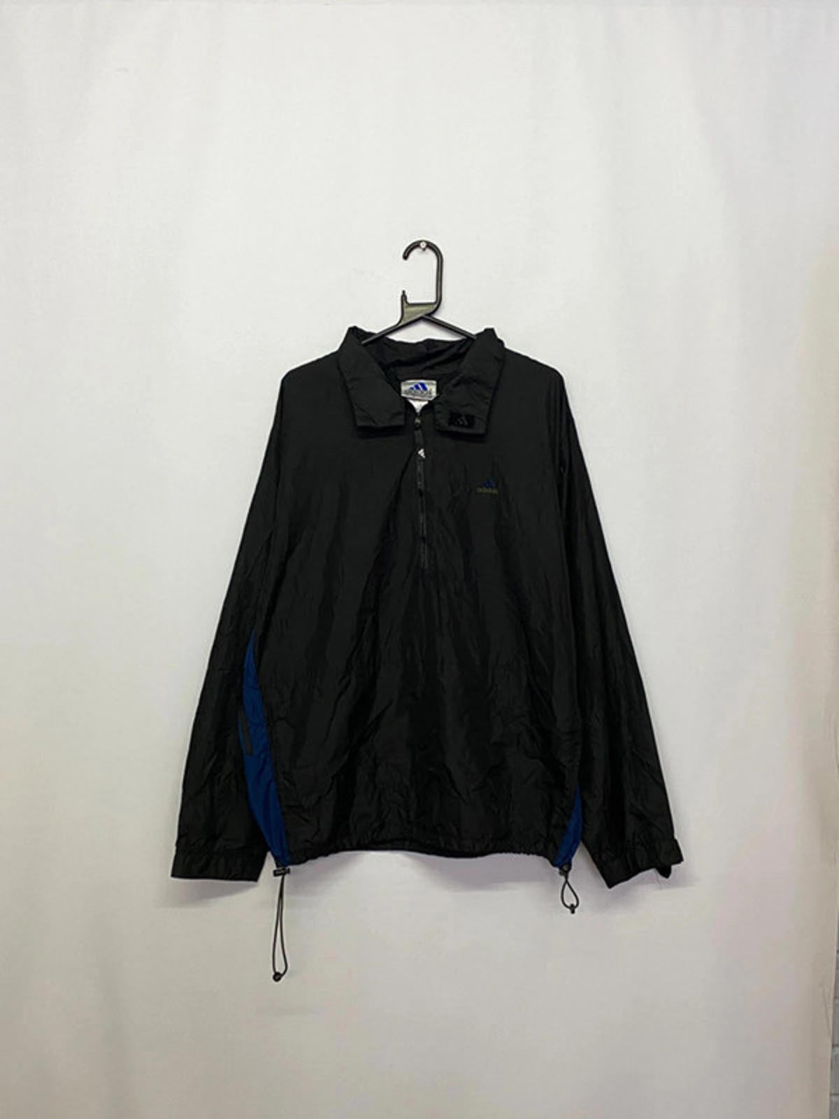Vintage Adidas Black Half-Zip Windbreaker – Size XL
