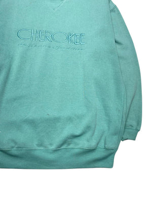 Aqua Blue Embroidery Sweatshirt Men's Small