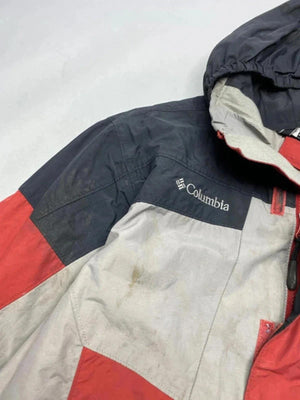 Columbia Hooded Waterproof Jacket Red Grey – Youth 14–16