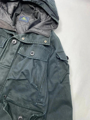 Lacoste Black Hooded Utility Field Jacket – Size 48