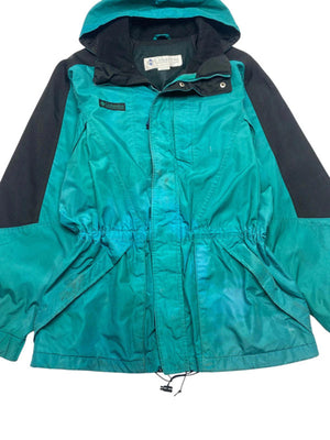 Turquoise and Black Columbia Raincoat Men's Medium