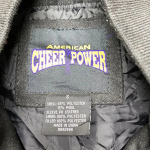 Black Cheer Power Varsity Jacket Men's Small