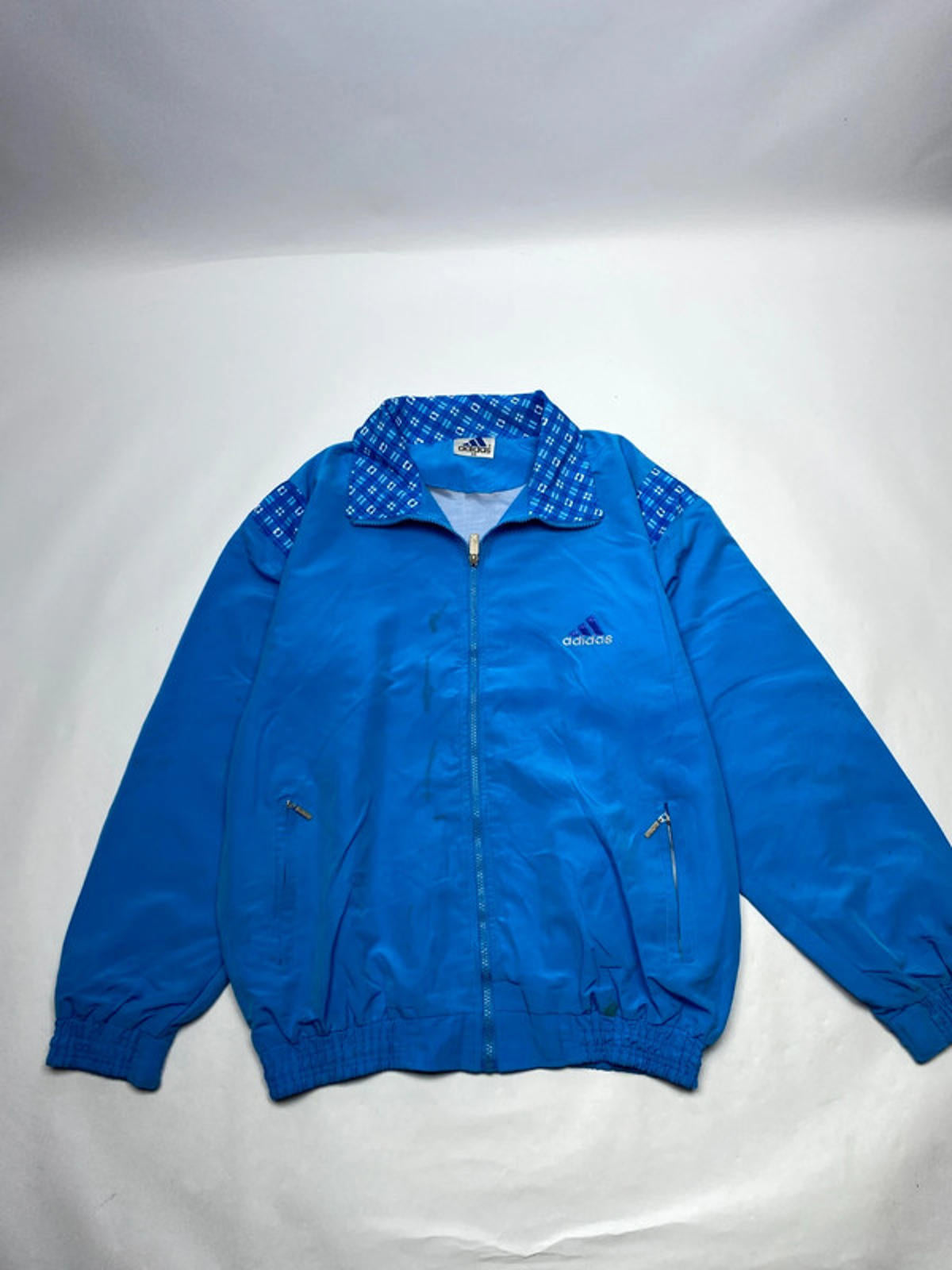 Vintage Adidas Blue Track Jacket – Size 15 – Retro 80s/90s Style