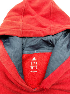 Adidas Red Fleece-Lined Hoodie with Bold Logo